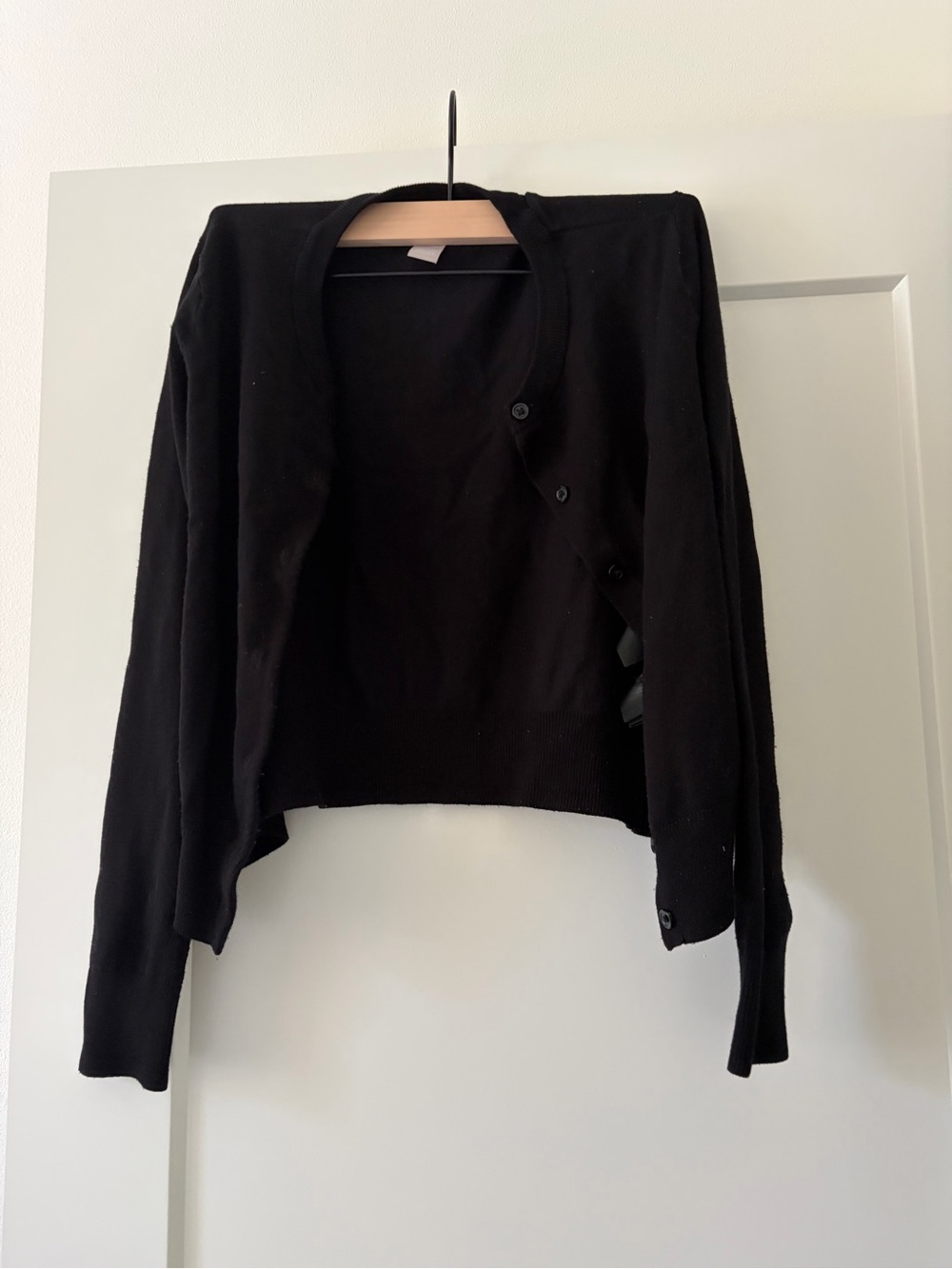 Black Fine Knit Cardigan, Size XS, Soft Viscose Blend, H&M - Picture 3 of 3